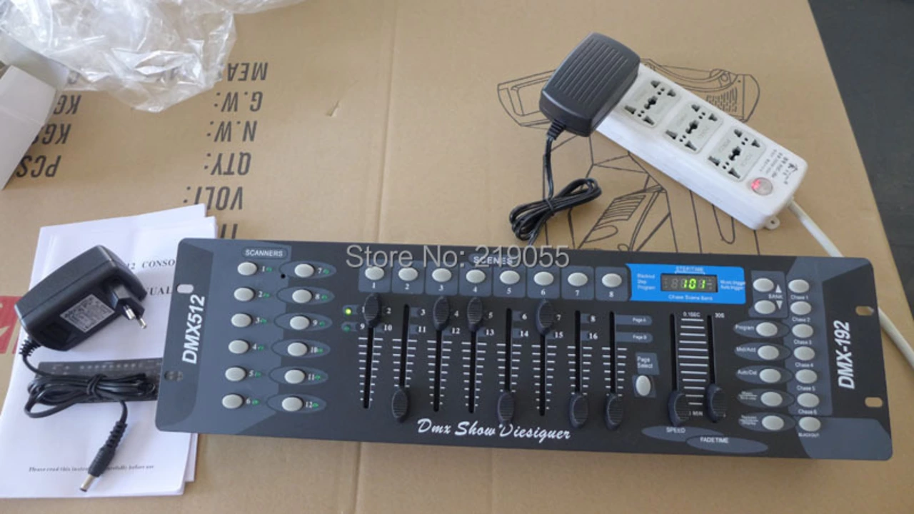 How to set a DMX address for stage lighting equipment?